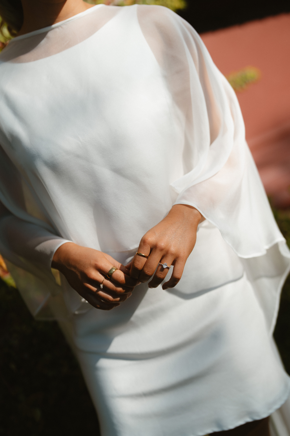 SILK CHIFFON CAPE