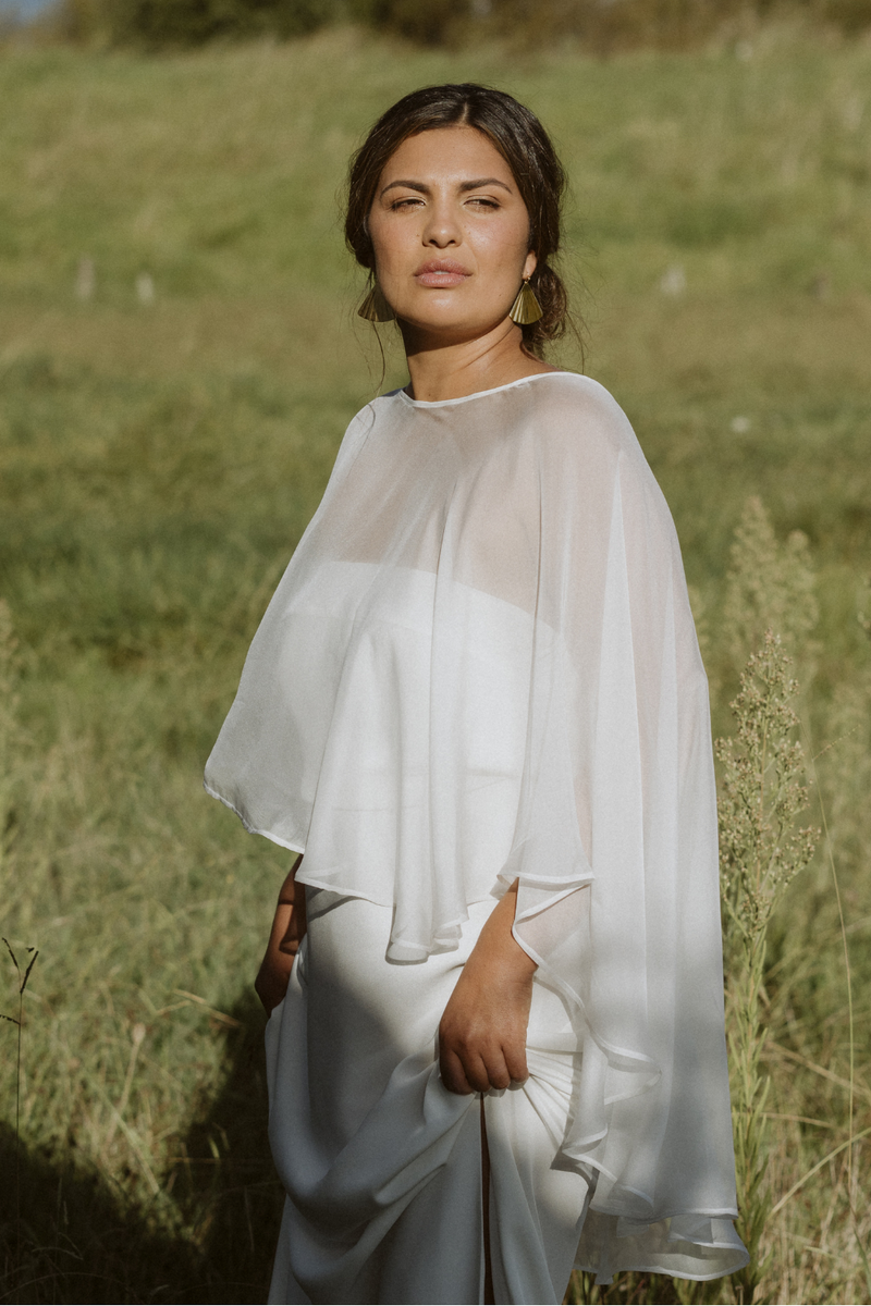 SILK CHIFFON CAPE